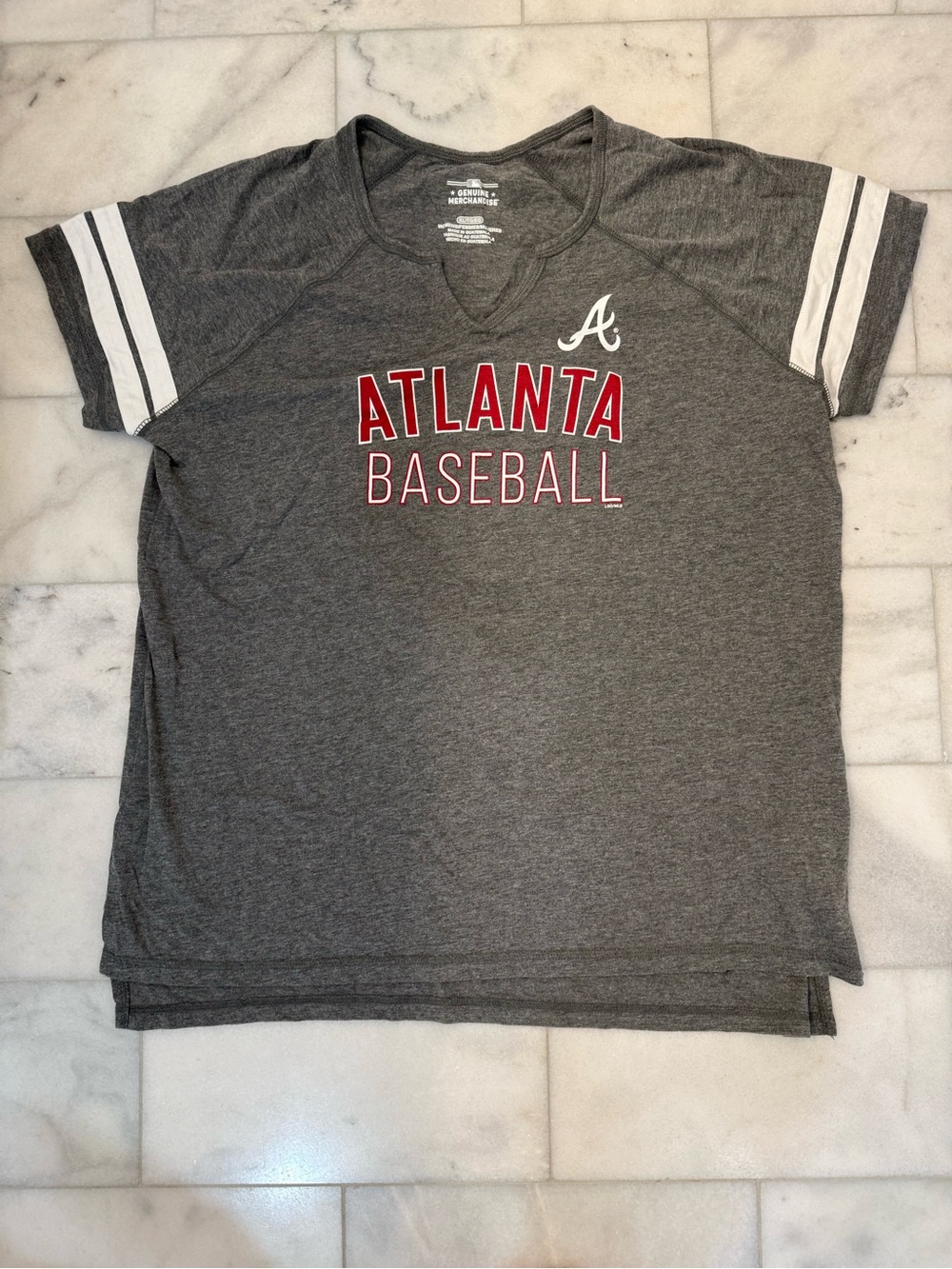 Atlanta Braves Baseball Women’s Grey Short Sleeve Tee
